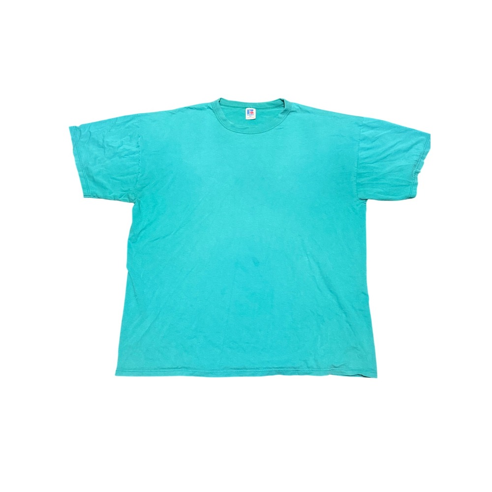 Vintage Russell Athletic T Shirt XXL Teal Turquoise Blank Made in USA 90s Mens